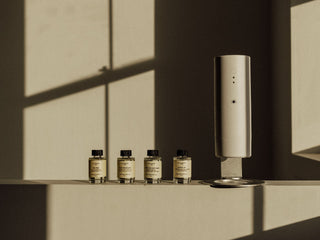 Home fragrance diffuser styled in a living space