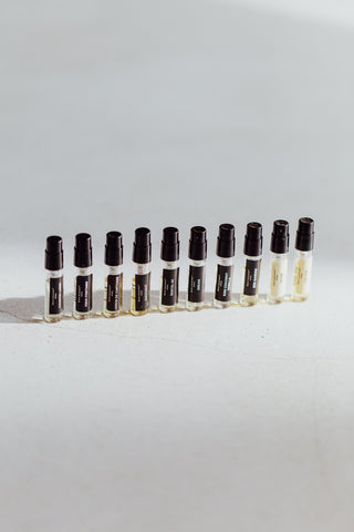 a row of kirri 2ml sample sprays