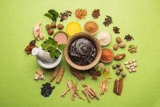 Seasonal spices and botanicals laid out on a table