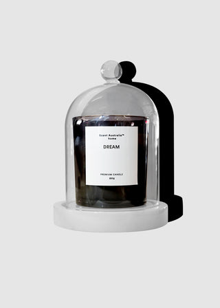 Dream Candle + Glass Cloche + Marble Base